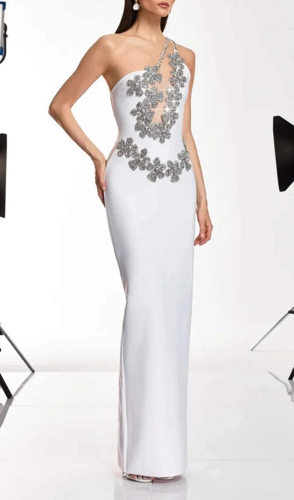 Sirel Diamond Flower Bandage Maxi Dress Flowering Girl