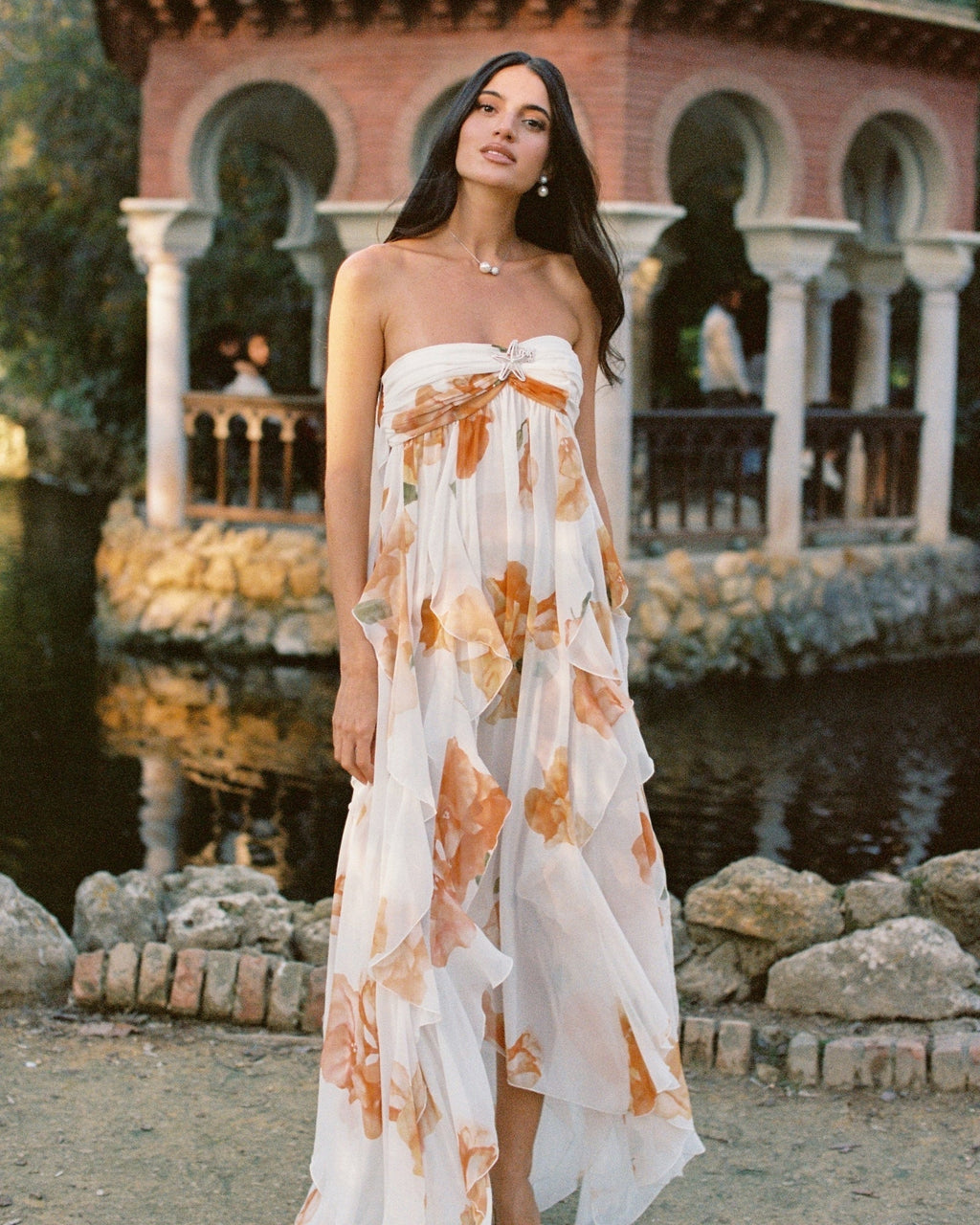 joanna Floral Halter Backless Split Maxi Dress Flowering Girl