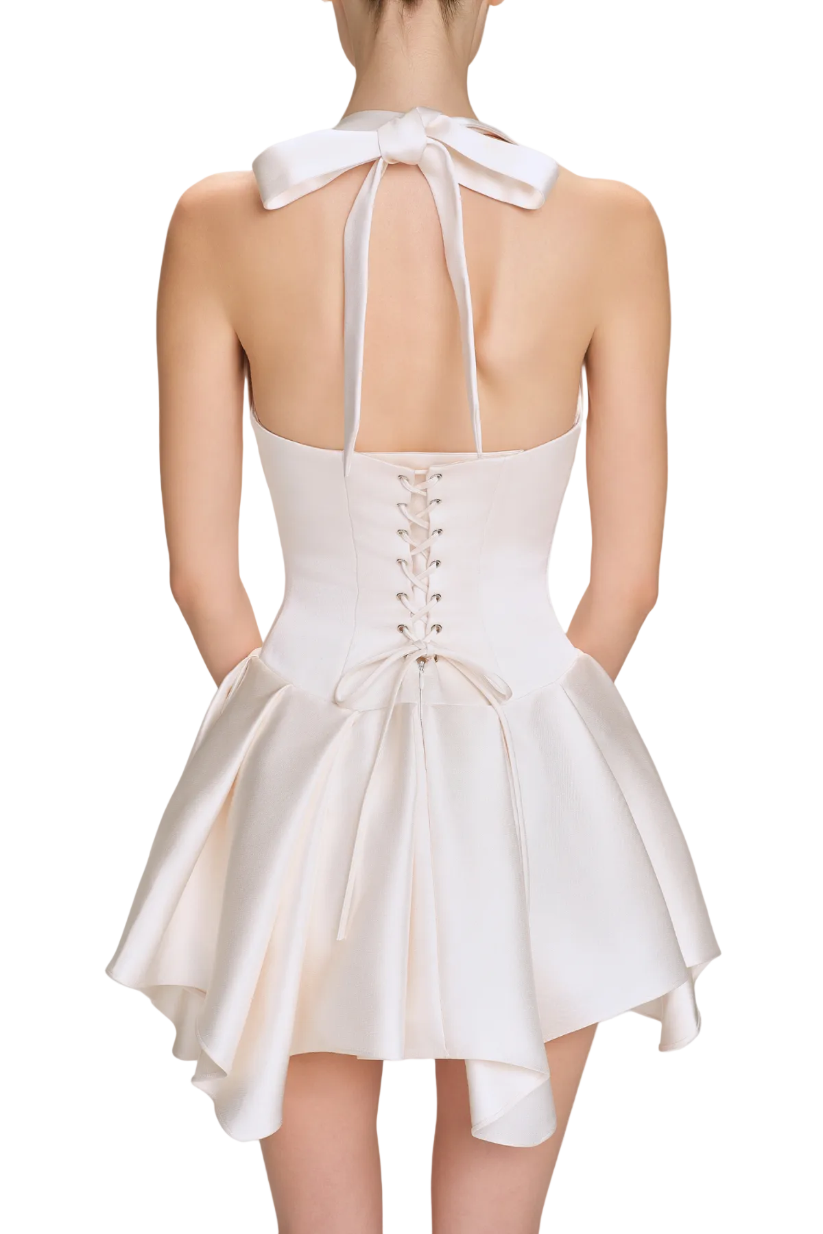 Charnelle Halter Silky Mini Dress Flowering Girl