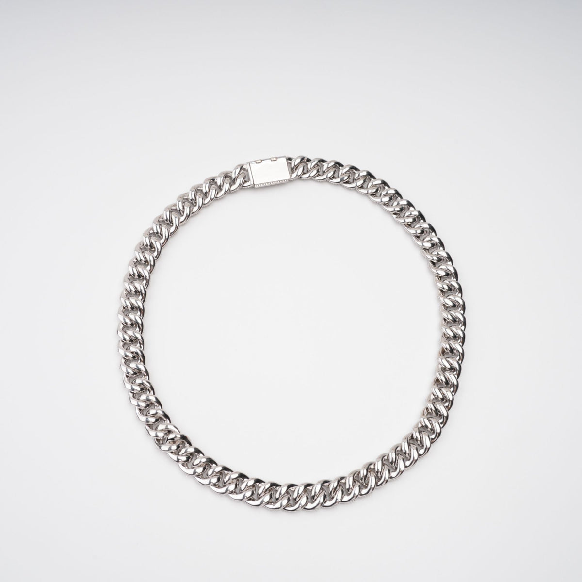 Frida Silver Tone Cuban Link Crystal Embellished Necklace Flowering Girl