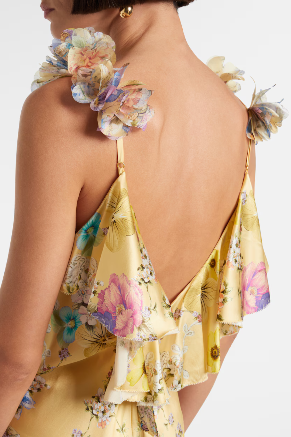 Aether Floral Ruffle Print Maxi Dress Flowering Girl
