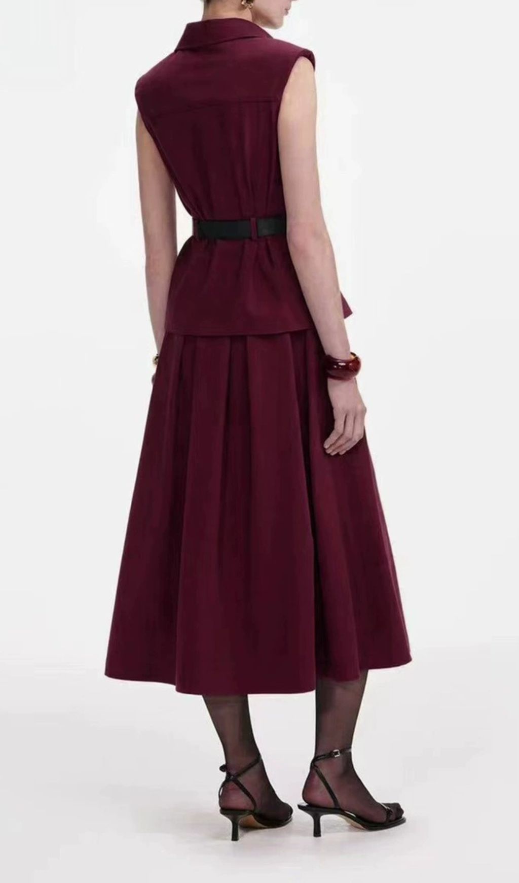 Iliana Sleeveless Belt Two-Piece Set Flowering Girl