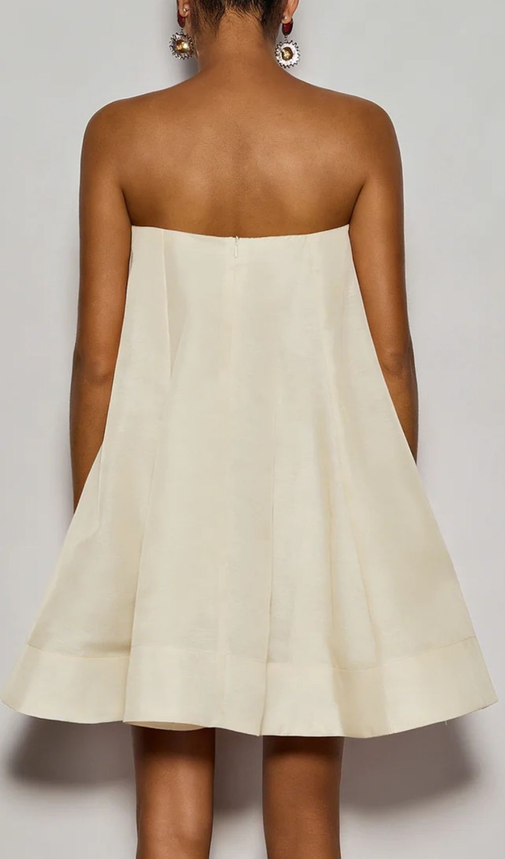 Gratho Strapless Flower Mini Dress In Yellow Flowering Girl