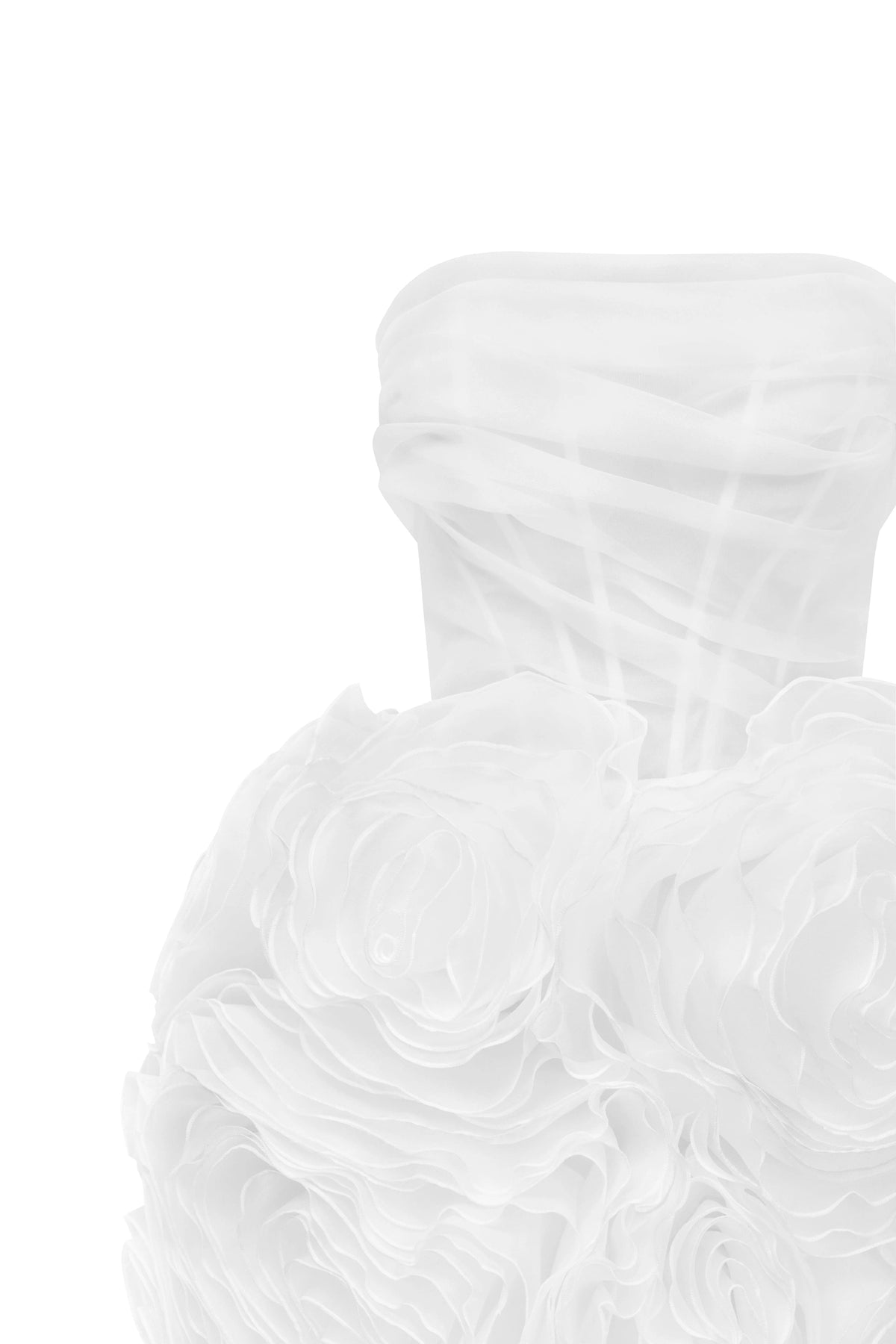 Georgia Appliquéd Organza White Mini Dress Flowering Girl