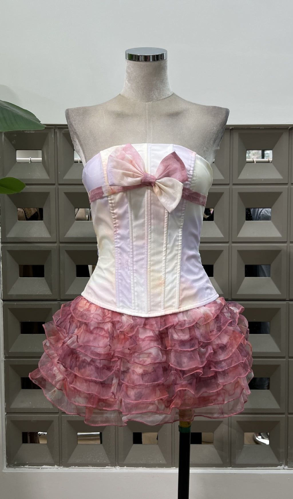 Dalili Pink Corset Top & Skirt Set Flowering Girl