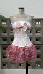 Dalili Pink Corset Top & Skirt Set Flowering Girl