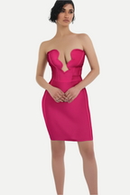 Off The Shoulder Bodycon Midi Dress In Rose Red Flowering Girl