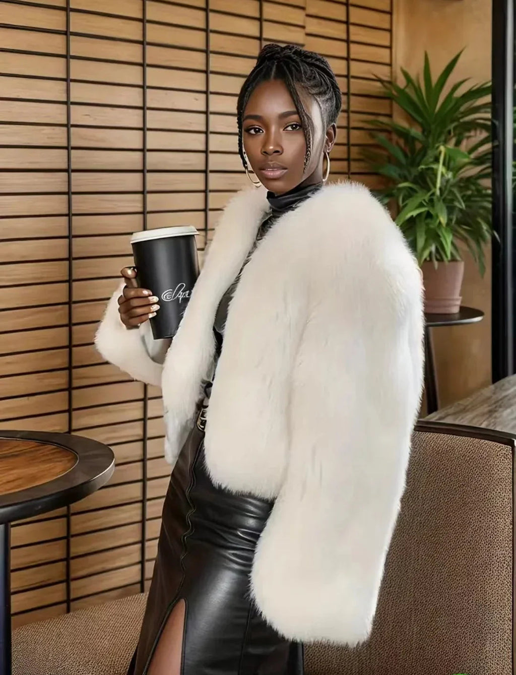 Cristina Faux Fur Coat Flowering Girl