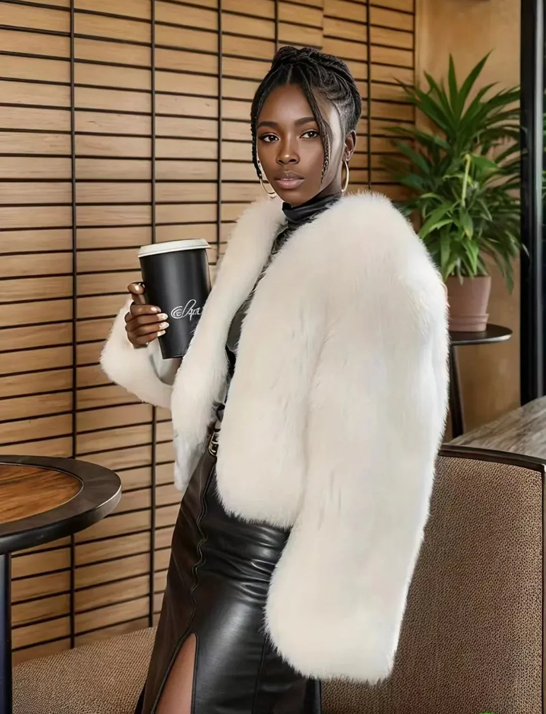 Cristina Faux Fur Coat Flowering Girl