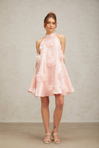 Quella Pink Flower Sleeveless A-Line Mini Dress Flowering Girl