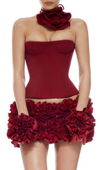 Clegg Red Corset Flower Two-Piece Set Flowering Girl