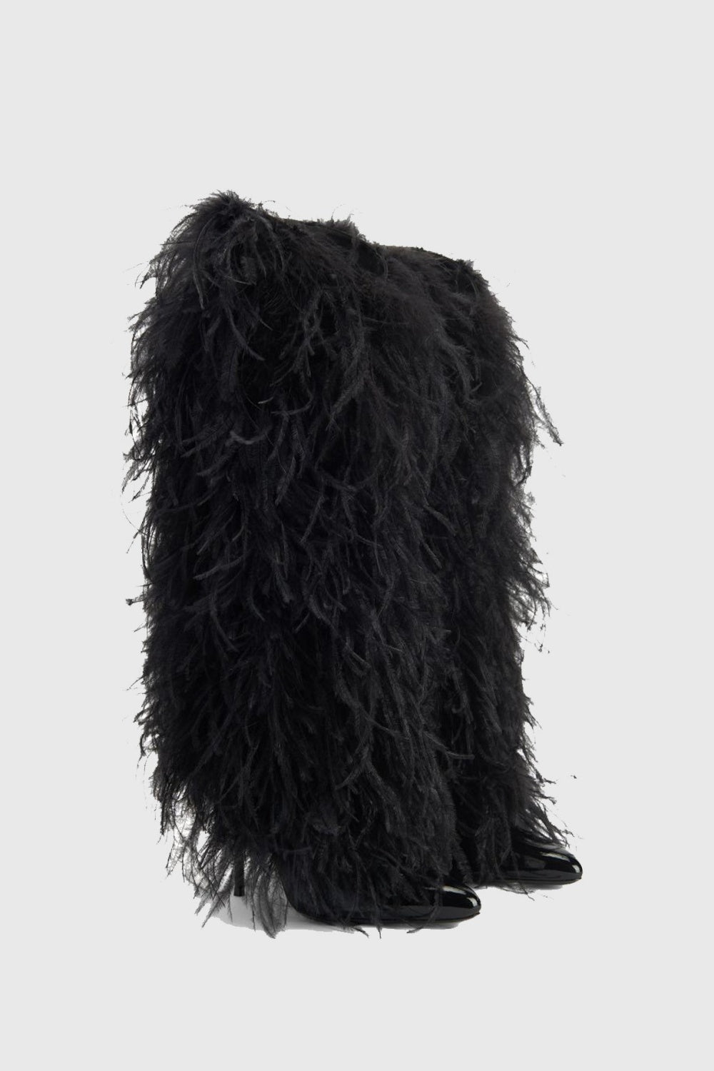 Danica Feather Knee-high Boots - Black Flowering Girl