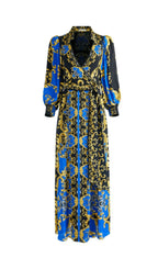 PRINTED WRAP MAXI SHIRT DRESS Flowering Girl