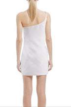 Emily Flower Halter Neck Mini Dress In White Flowering Girl