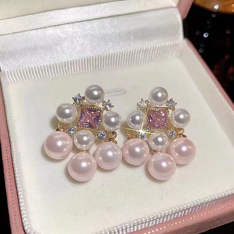 Pink Pearl Earring Flowering Girl