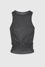 Claudas Knot Tank Top - Grey Flowering Girl