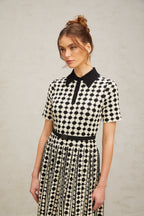Xavière color-blocked polka-dot knit midi dress Flowering Girl
