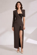 Asymmetrical Lace-Inset Blazer Dress Flowering Girl