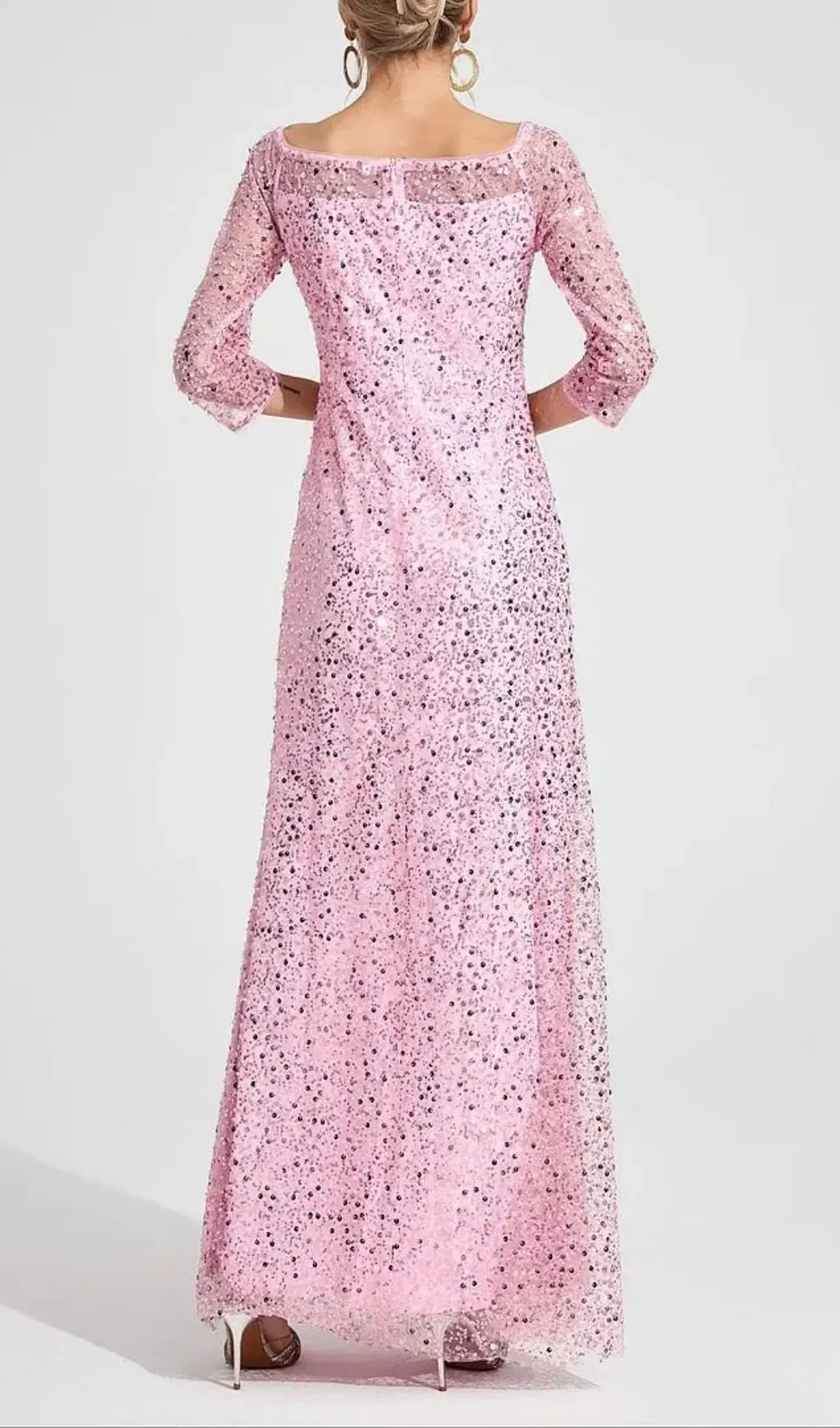 Sarah Pink Diamond Embellished Tulle Maxi Dress Flowering Girl