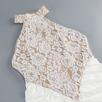 Halina White Halter Lace Maxi Dress Flowering Girl