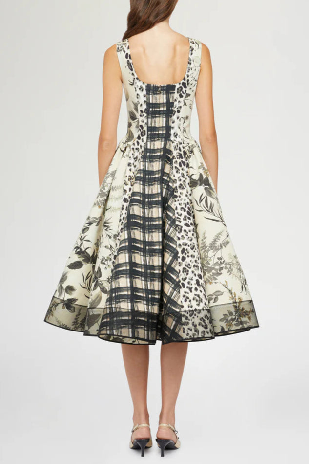 Maggie Leopard Print Pleated Midi Dress Flowering Girl