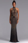 Black Embellished Mermaid Evening Gown Flowering Girl