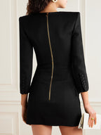 Natividad Button-Embellished Cotton-Twill Mini Dress In Black Flowering Girl