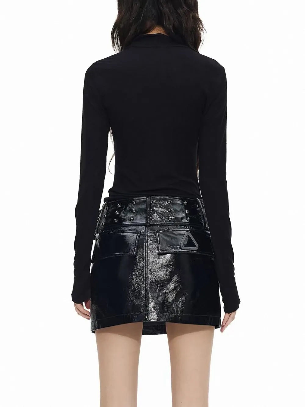 Merrily Black Belt Mini Skirt Flowering Girl