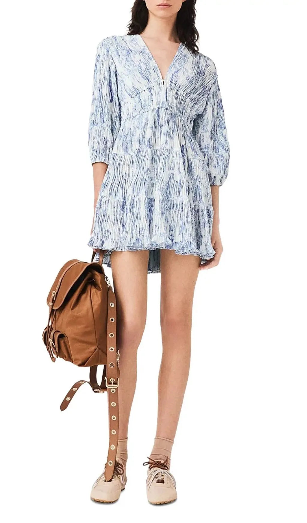 Pleated Mini Dress Flowering Girl
