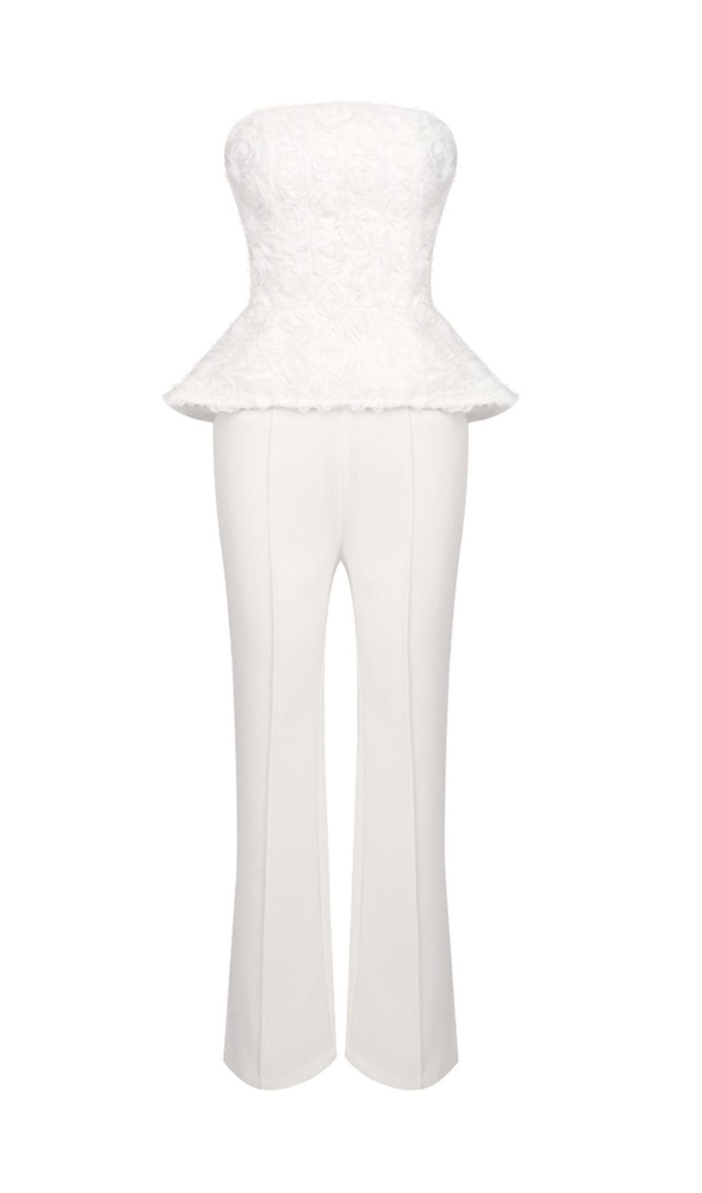 Jerusha White Flower Top & Pants Set Flowering Girl