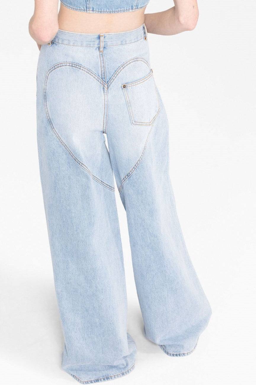 Maeia Rhinestone Cutout Jeans - Blue Flowering Girl