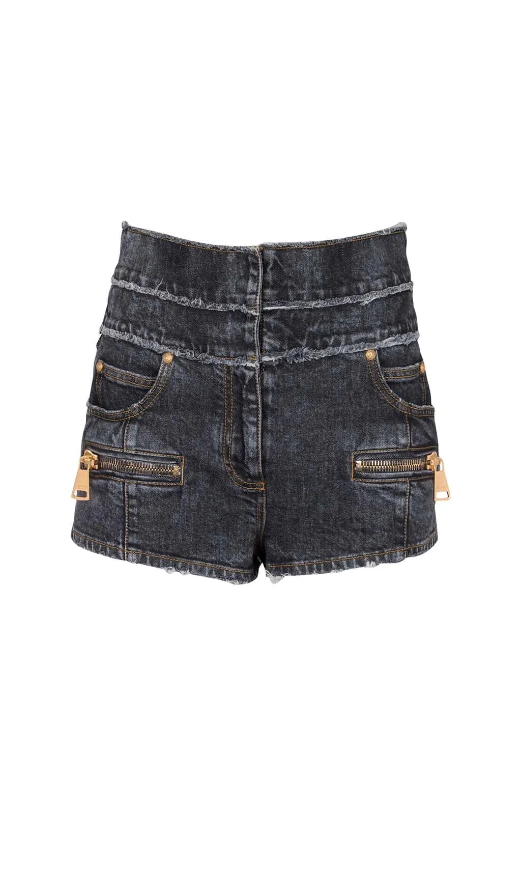 High-Waisted Faded Denim Two Pieces Set
