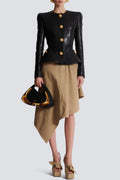 Kester Leather Buttoned Jacket Flowering Girl