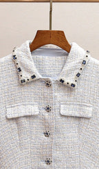 Blue Boucle Mini Dress Flowering Girl