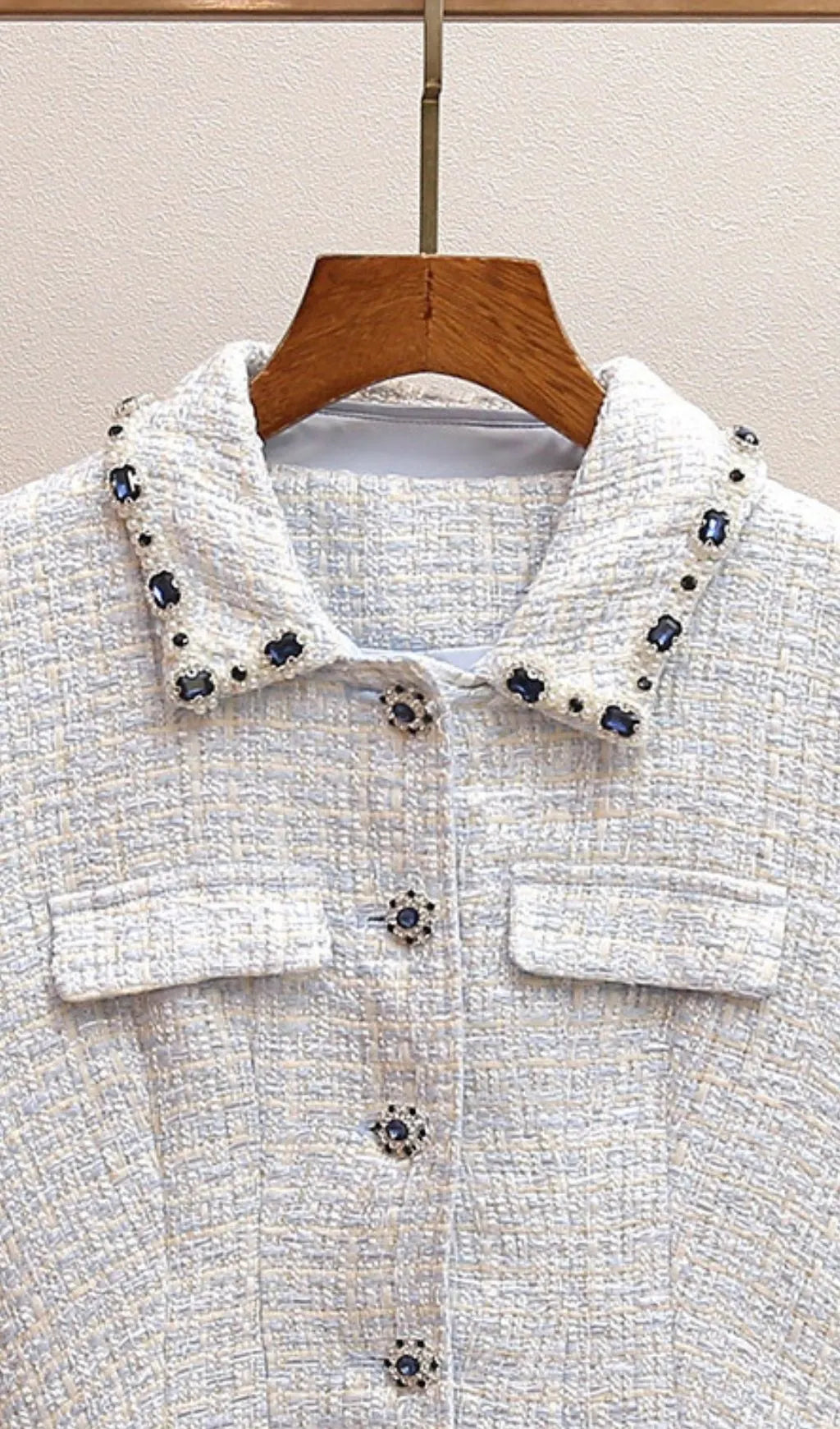 Blue Boucle Mini Dress Flowering Girl
