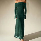 Sprinkled Strapless Long-Sleeved Maxi Dress Flowering Girl