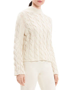 WOOL & CASHMERE CABLE KNIT MOCK NECK SWEATER Flowering Girl