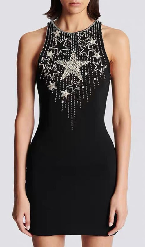 Abelia Stars Embroidered Mini Dress Flowering Girl