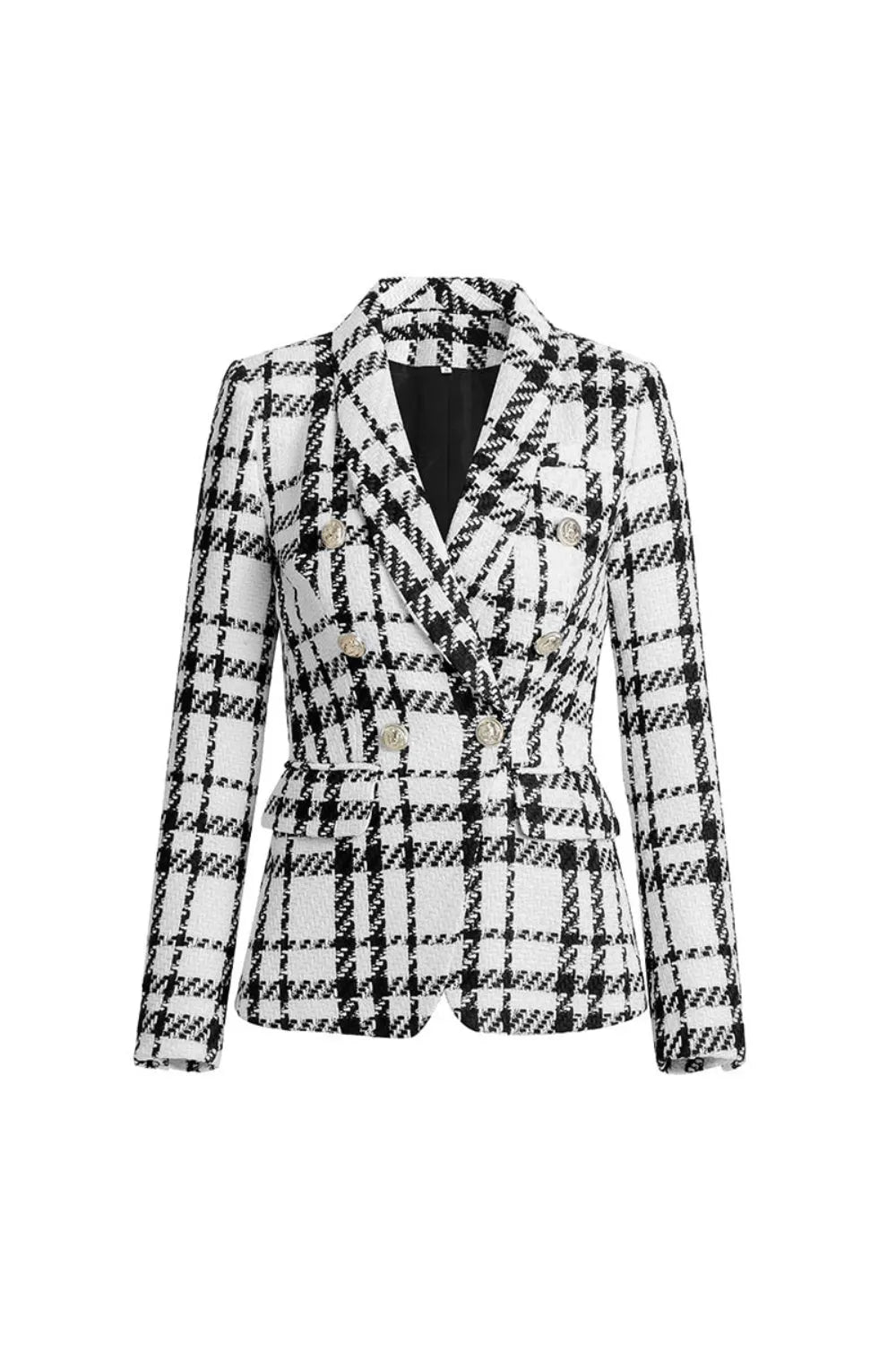 Quintina Black White Plaid Blazer Flowering Girl