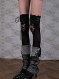 Marlette Black Stocking & Striped Socks Set Flowering Girl