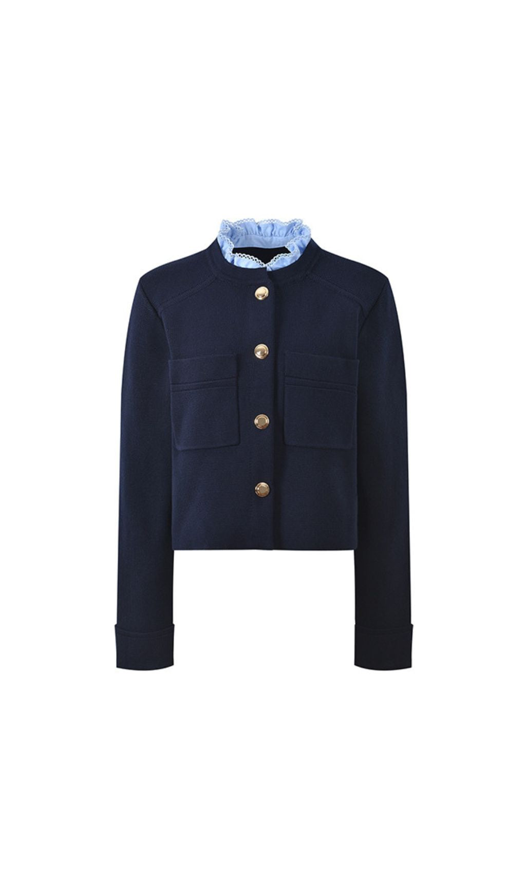 Ruffled Collar Cardigan Flowering Girl