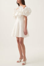 Etta Flower Strapless Mini Dress In Ivory Flowering Girl