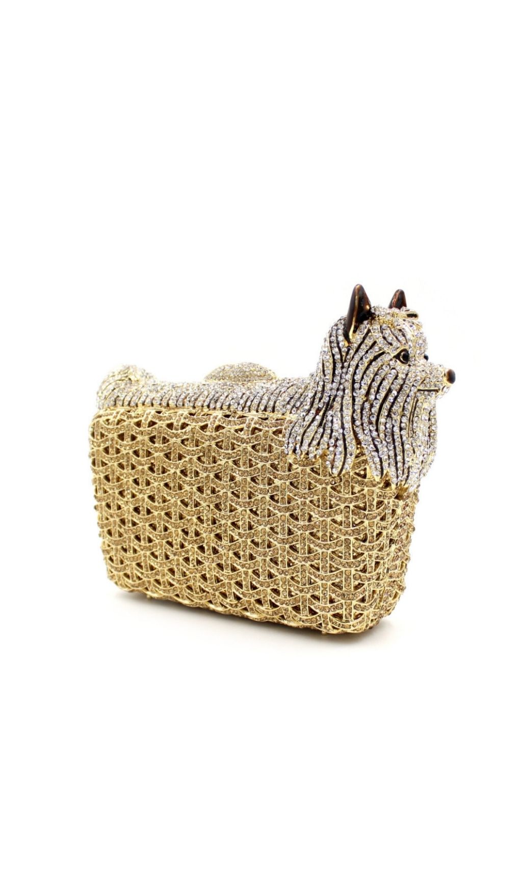 Khamani Gold Dog Diamante Bag Flowering Girl