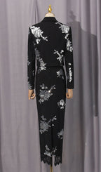 Gonca Sequin Flower Embellished Two-Piece Set Flowering Girl