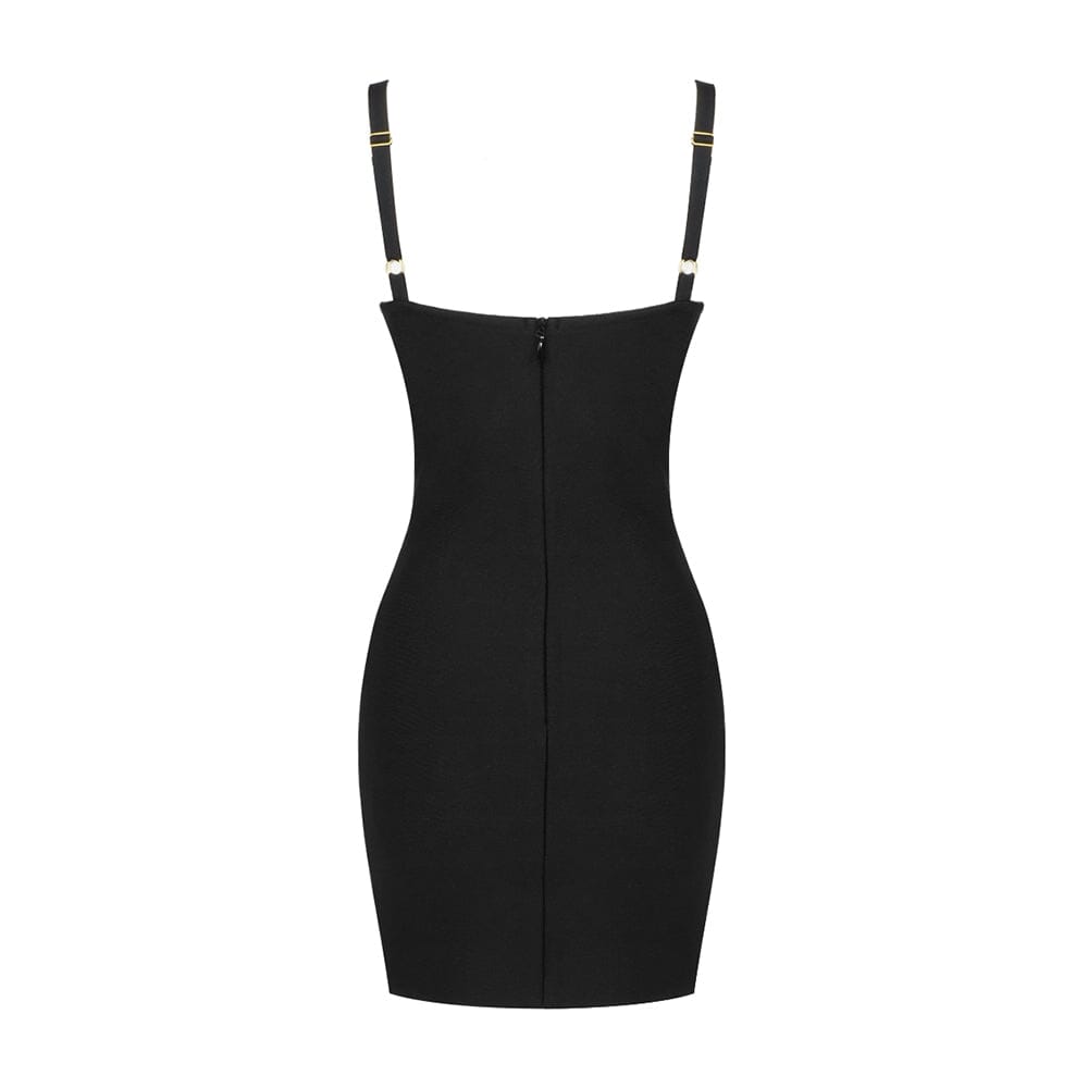 Cut Out Bandage Mini Dress In Black Flowering Girl