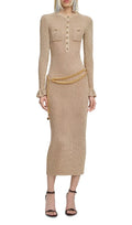 Ribbed Knit Midi Dress Flowering Girl
