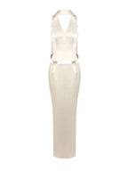 Marita Satin Halter Top & Maxi Skirt Set Flowering Girl