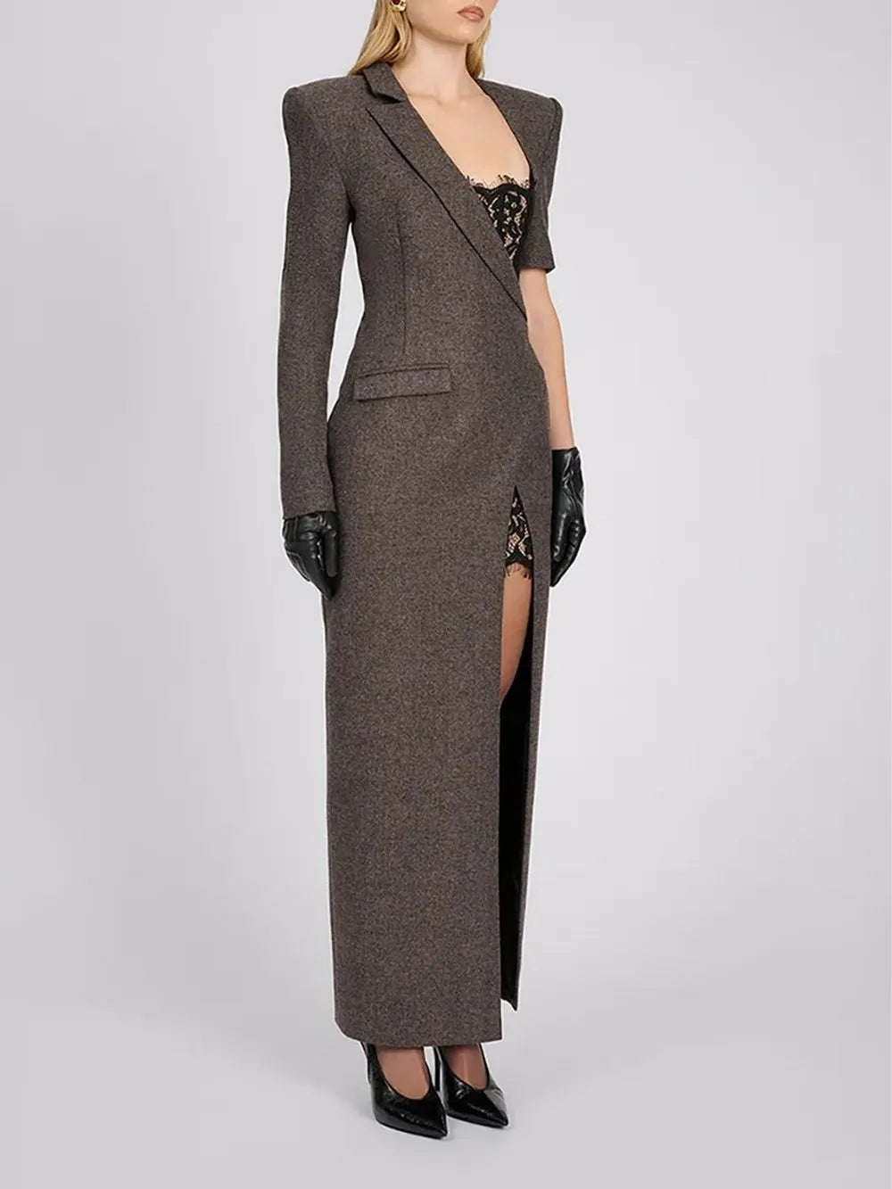 Mariah Lace Maxi Blazer Dress Flowering Girl