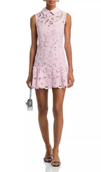 Lace Collared Mini Dress Flowering Girl