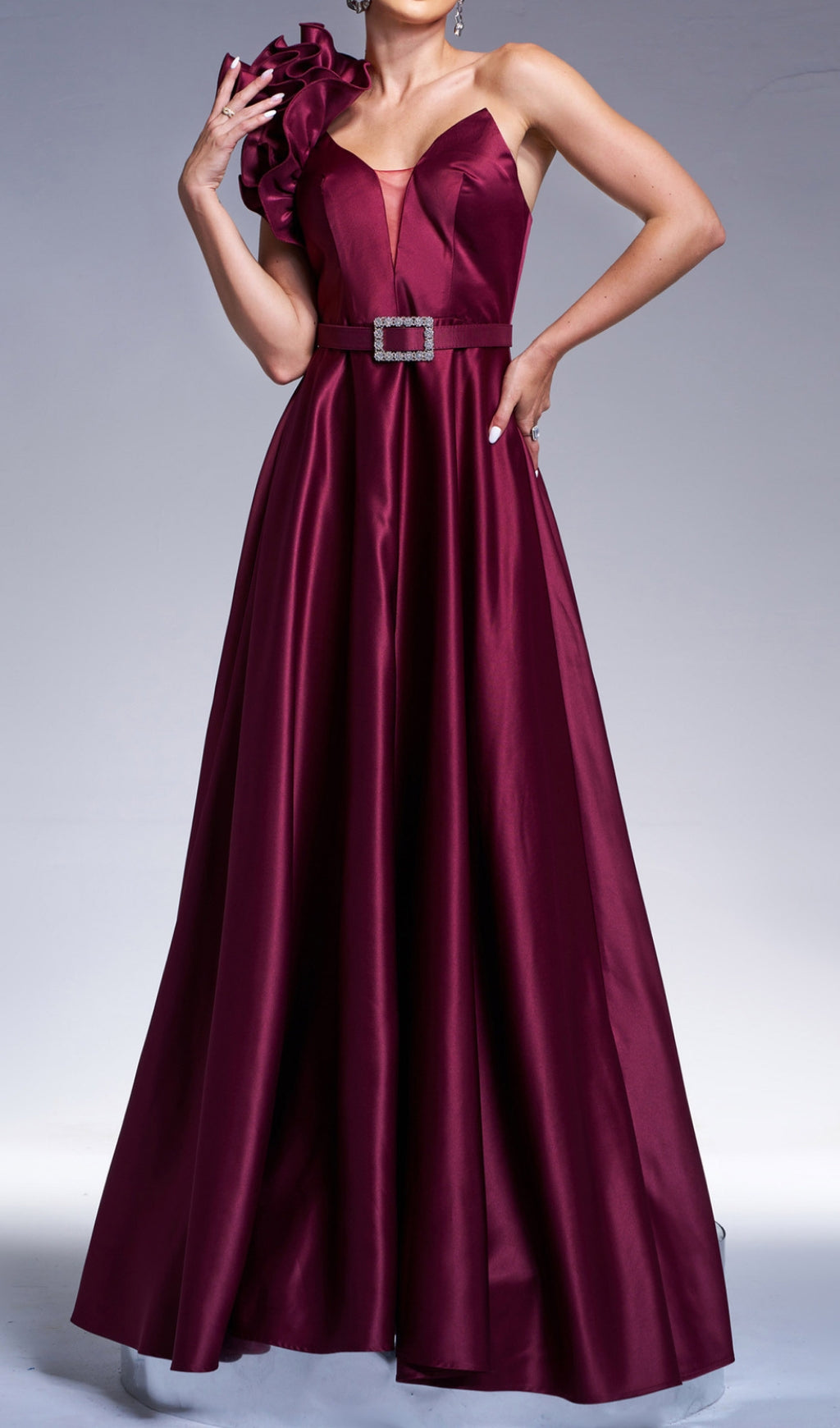 Coskun One-Shoulder Maxi Dress Flowering Girl